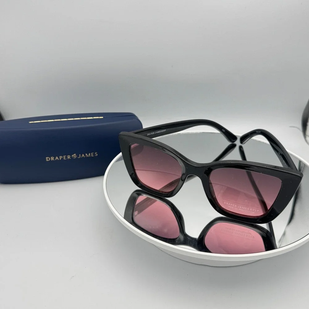 Draper James RSVP Sunglasses Rose Pink Tinted Lens Cat Eye Case 52 21 140 DJ9013